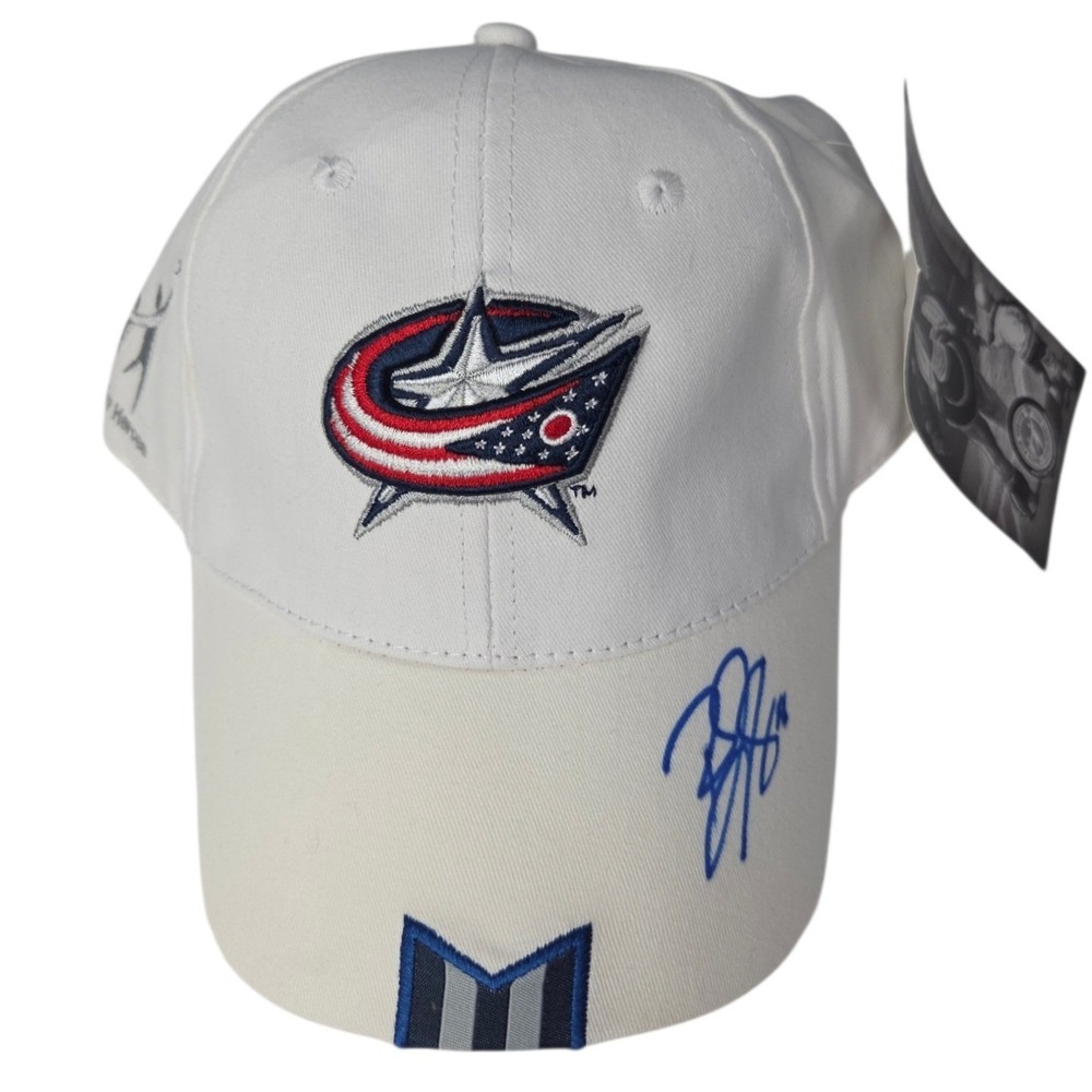 Columbus Blue Jackets SIGNED Hat RJ Umberger‎ #18 Autographed White Hero Cap New